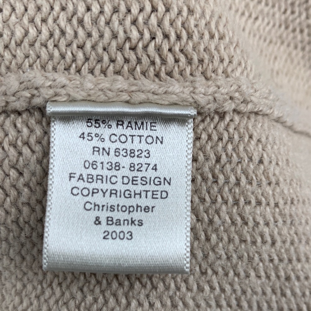Christopher & Banks Cat Button Cardigan Sweater Ramie Cotton Size Medium - Picture 7 of 7